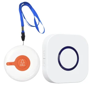Wireless SOS Emergency Call Button for Elderly, 150m Range, 60 Ringtones and 4-Level Adjustable Volume