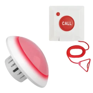 Wireless SOS Pull Cord Button Emergency Call System with Receiver Light Bathroom Nurse Call Alarm for Nursing Home Hospital