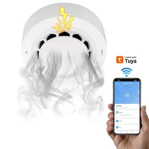 Wireless Smoke Alarm Detector Mini WiFi Home Fire Sensor Hotel Ceiling 90dB Audible Visual Alarm