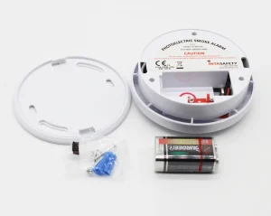 Wireless Smoke Alarm with test and Hush Function Plastic Cover Fire Alarm Smoke Detector