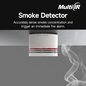 Wireless Smoke Detector With Fire Alarm Matter Thread Smart Home Compatible 85dB Loud Alert Free Installation Built in Light