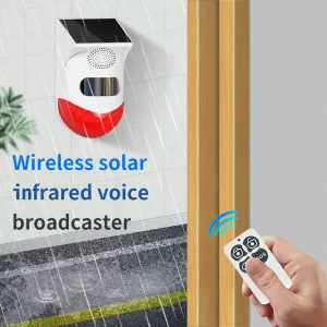 Wireless Solar Powered Flash Light PIR Motion Detection Burglar Security Anti Theft Voice Alarm System Door Sensor Siren