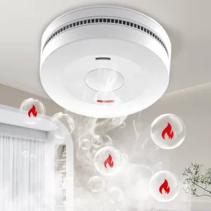 Wireless Standalone Smoke Detector with 10-Year Replaceable Battery and Smoke Sensor