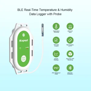 Wireless Temperature & Humidity Logger With Real Time App Monitoring IP67 Waterproof Freezer Remote Control