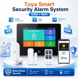 Wireless Tuya GSM+WiFi Alarm System with Touch Screen APP Remote Control Smart Home Automation 99 Sensors Supported