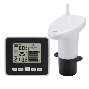 Wireless Ultrasonic Water Level Meter and Liquid Depth Sensor with Temperature Display and Alarm