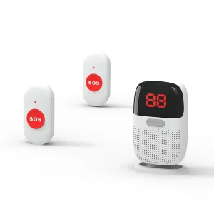 Wireless Vibration Caregiver Pager Home Safety Patient Alert Alarm System Personal Elderly Call Button Doorbell for Elderly and Kids