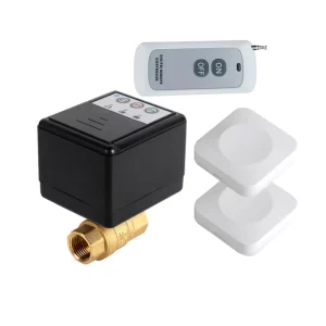 Wireless Water Leak Detector Alarm with 3/4-Inch Brass Valve for Basement and Mechanical Room