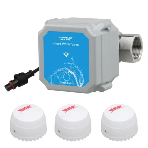 Wireless Water Leakage Sensor IP66 Battery Powered APP Alarm with 2m Detection Cable for Kitchen Bathroom Basement
