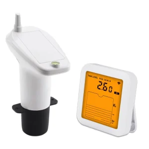 Wireless Water Tank Level Monitor High Low Alarm 3.43 inch Color LCD Display IP65 Transmitter Low Battery Alert 100M 1 Year