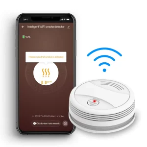 Wireless WiFi Fire Smoke Alarm Detector 90dB 9V Battery Operated Photoelectric Sensor