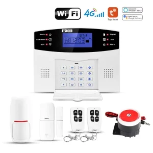 Wireless WiFi GSM Alarm System Kit 433MHz Home Security Burglar Alarm Host with PIR Motion Sensor and Remote Control