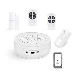 Wireless WiFi GSM Siren Alarm System With Door Window and Motion Sensors for Home Apartment and Office