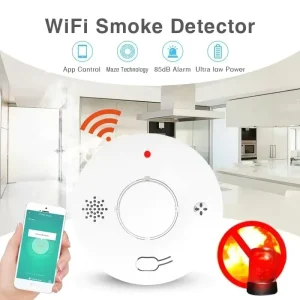 Wireless WiFi Smoke Detector Fire Alarm Battery Zigbee Smart Home Security System Standalone Fire Protection Sensor CE FCC Hotel