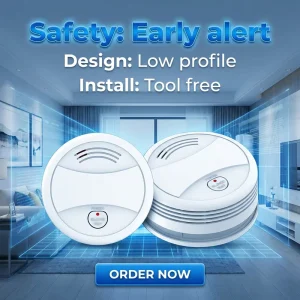 Wireless WiFi Smoke Detector with Electrochemical Sensor Lithium Battery and Mobile Phone Control