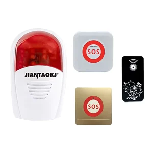 Wireless Wrist Pager and Elderly Emergency SOS Call Button with Audible and Visual Alarm for Nursing Homes and Hospitals