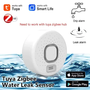 Working With Gateway Sound Alarm Warning Smart Home Bathroom Safety Overflow Alarm Drip Detector Tuya Zigbee Water Leak Sensor