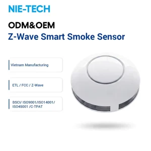 Z-Wave 800S Smart Smoke Sensor for Kitchen, Bedroom, Hallway, ETL FCC Certified