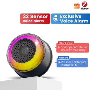 Zigbee 3.0 Smart Security Voice Siren Scene Linkage Group Control Automation Alarm Home Assistant Compatible 105dB
