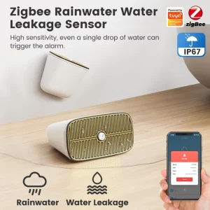 Zigbee 3.0 Wireless Rain and Water Leak Sensor IP67 Outdoor Flood Detector