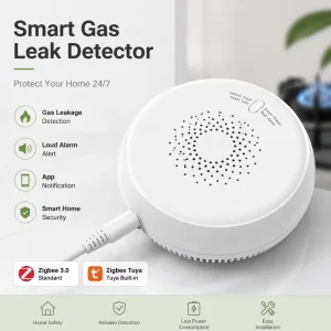Zigbee 3.0 Zigbee Tuya Gas Leak Detector Smart Sensor with Real Time Alarm Notification for Smart Home