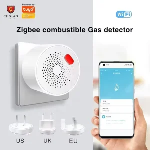 Zigbee Natural Gas, Biogas and LPG Leak Detector Alarm, Smart Household Plug-in, 220/240V