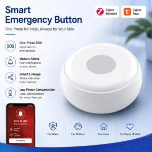 Zigbee Smart Emergency Button SOS Panic Button Wireless Smart Home Security Device for Elderly Care Home Alarm System