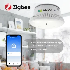 Zigbee Smart Smoke Detector Fire Alarm with Photoelectric Sensor, CE EN14604 Certified