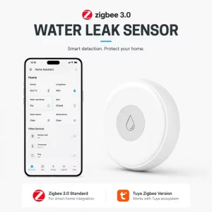 Zigbee Smart Water Leak Detector Sensor Wireless Flood Alarm App Remote Alert for Home Kitchen Bathroom Basement Security