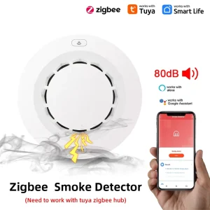 Zigbee Smoke Detector Alarm with Mobile Phone Control and Remote Notifications