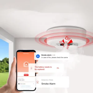 Zigbee Smoke Detector Ceiling Mounted Fire Alarm with App Alerts