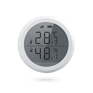 Zigbee Temperature and Humidity Sensor with ABS Housing, Built-in Battery, 20-30 m Detection Range and App Alarm