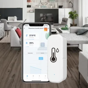 Zigbee Temperature and Humidity Sensor with Voice Alarm, Indoor Thermometer and Hygrometer, PC Material