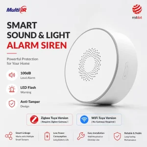 Zigbee Tuya Flashing Light Siren Sound Alarm Sensor With APP Control Smart Home Universal Use Outdoor Battery Operated SR100