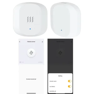 Zigbee Vibration Security Sensor Set Remote Alarm Blue LED Low Battery Reminder Tuya Smart Life App Control Drawer Window CE