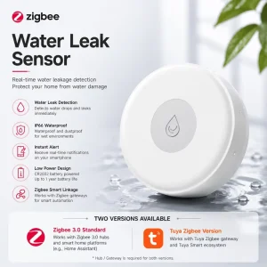 Zigbee Water Leak Sensor and Smart Flood Alarm for Home Automation with Remote Leakage Detection