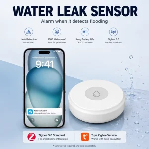 Zigbee Water Leak Sensor and Tuya Smart Flood Alarm for Home Automation with Remote Detection and OEM Support