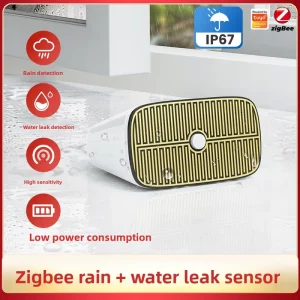 Zigbee Waterproof Rain and Water Leak Sensor with App Control for Flood Alarm