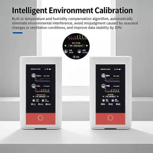 portable Radon(Rn) and formaldehyde (HCHO) gas detector Intelligent Environment Calibration built in temperature humidity sensor
